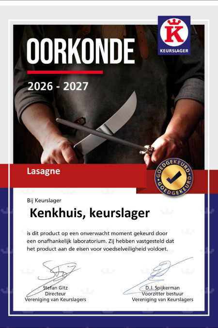 Keurslagers-Oorkonde-Lasagne
